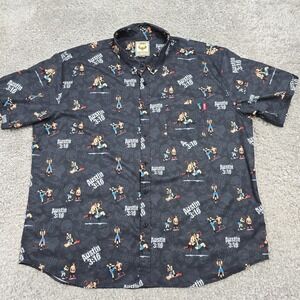 RSVLTS Mens WWE Stone Cold Austin 3:16‎ Stretch Button Shirt Size 3XL Graphic